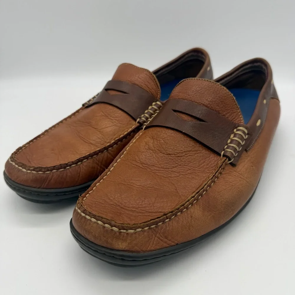 Johnston & Murphy Mens Brown Leather Penny Loafers 20-2690 Size 9M
